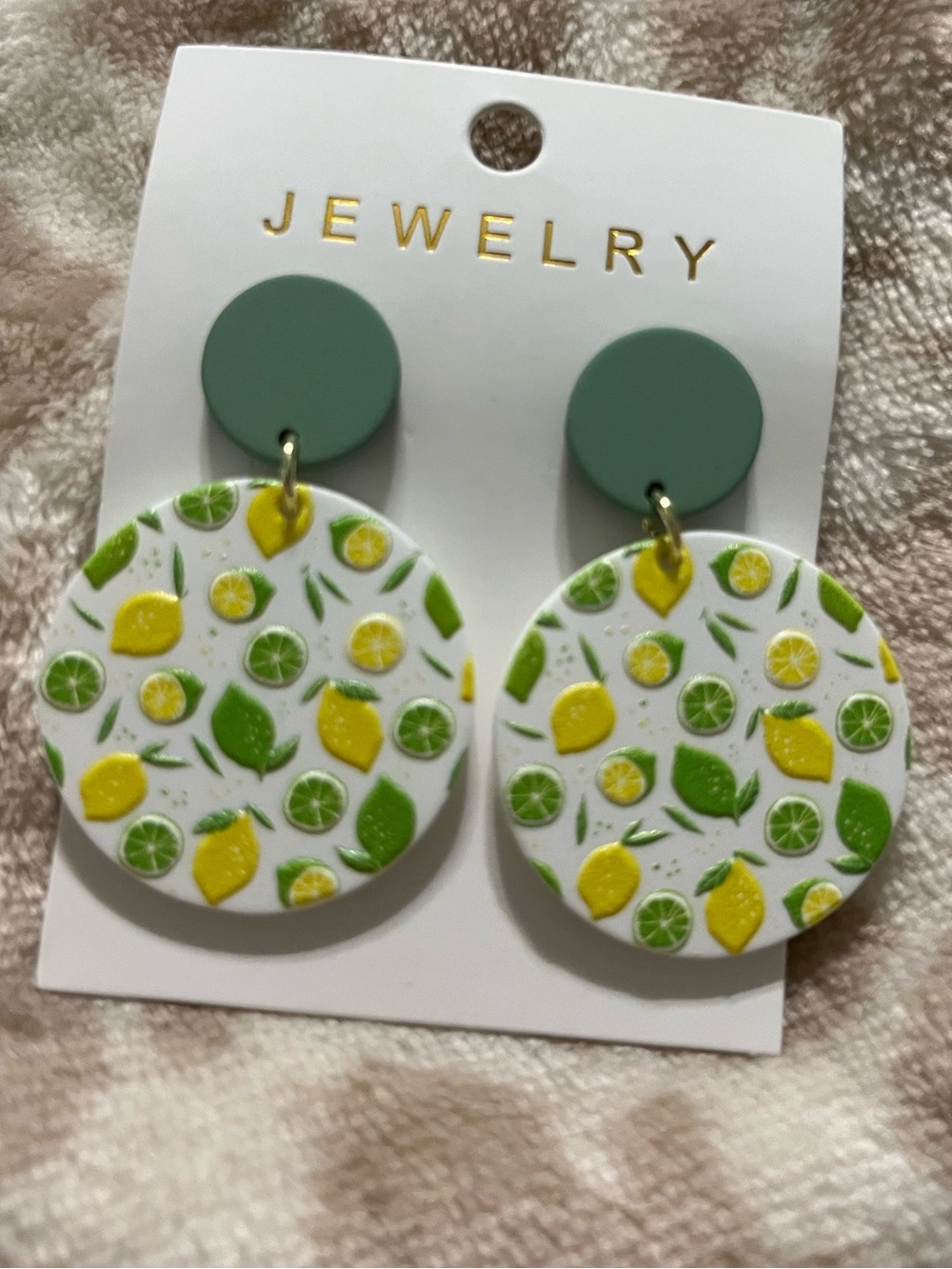 Green and Yellow Lemon Drop Dangle Earrings